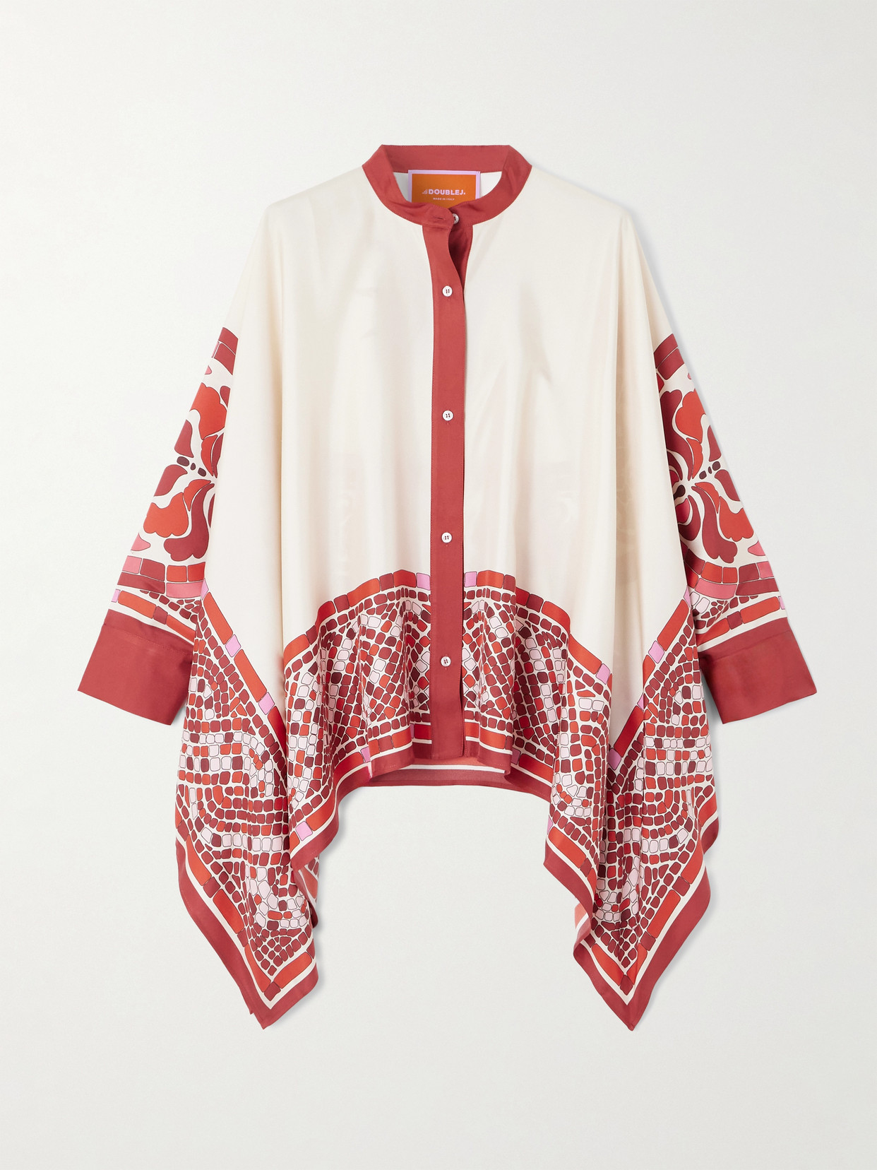 La Doublej Printed Silk-twill Shirt