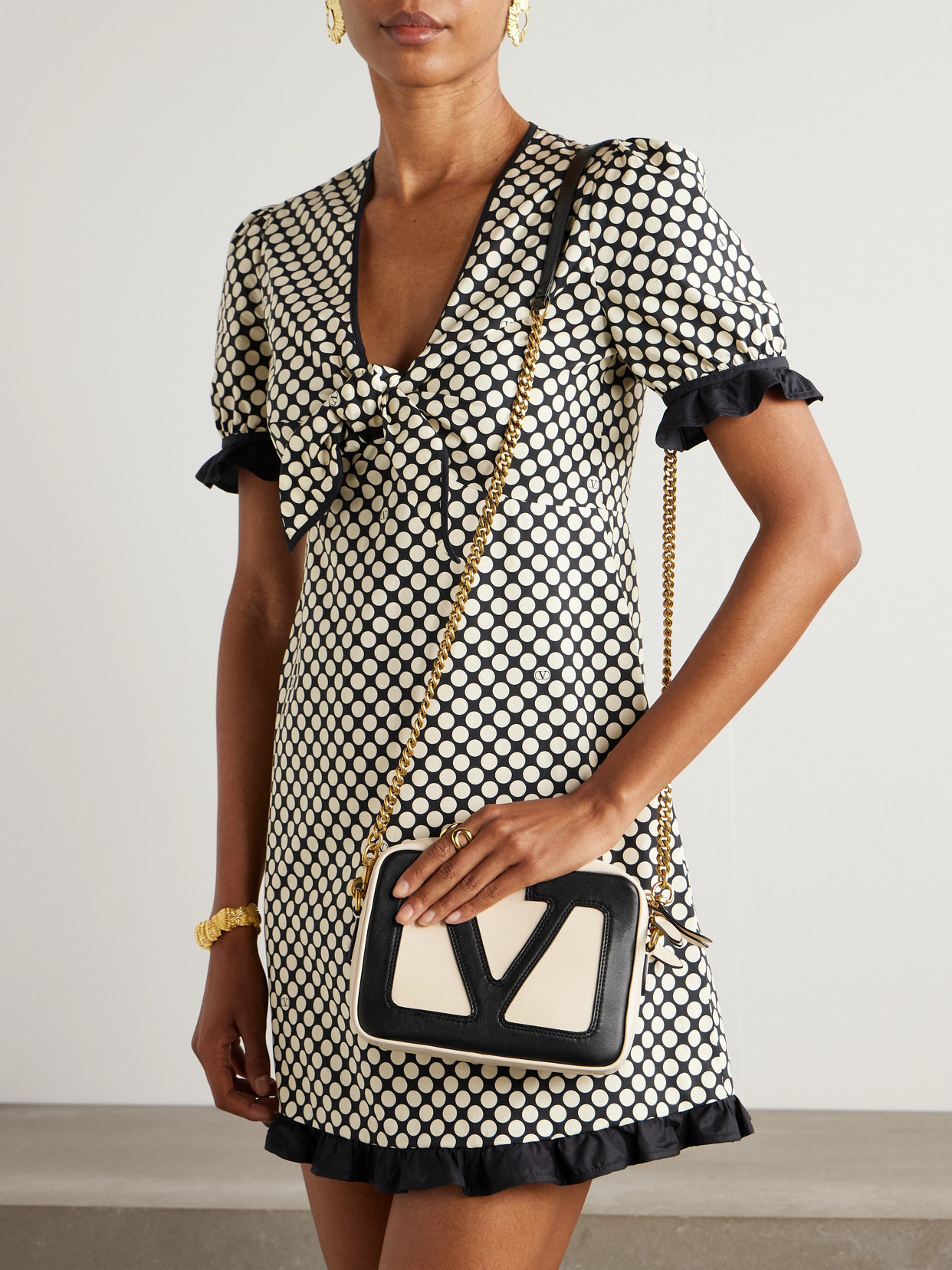 Valentino Ivory Nappa Leather Viva Superstar Crossbody Bag In Multi