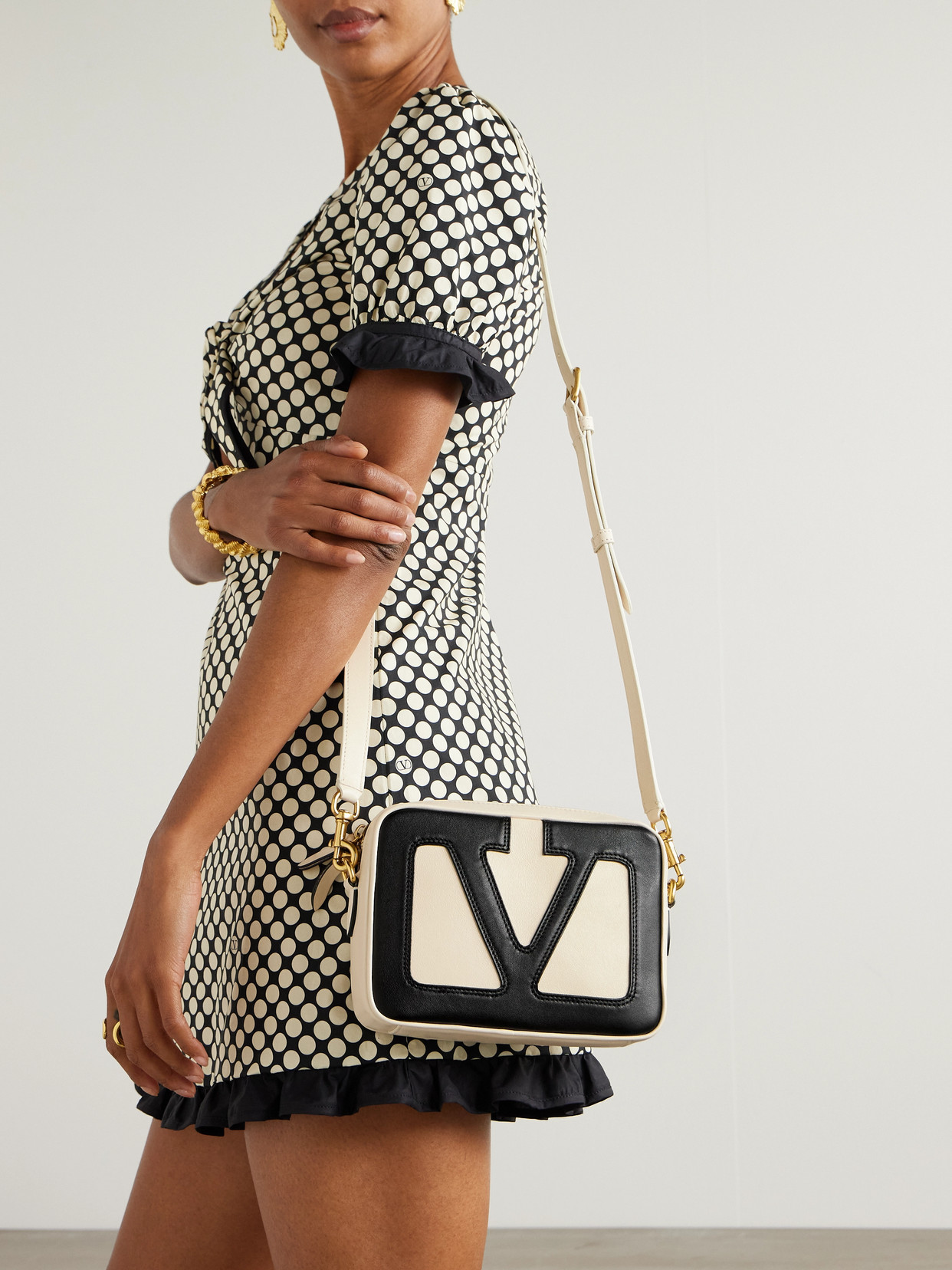 Valentino Ivory Nappa Leather Viva Superstar Crossbody Bag In Multi