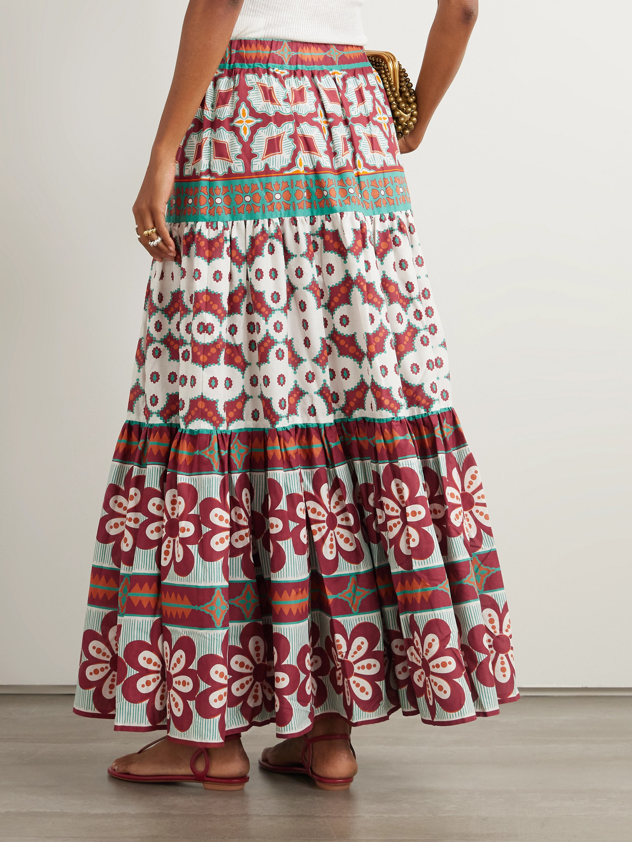 La Doublej Printed Cotton-voile Maxi Skirt In Multi