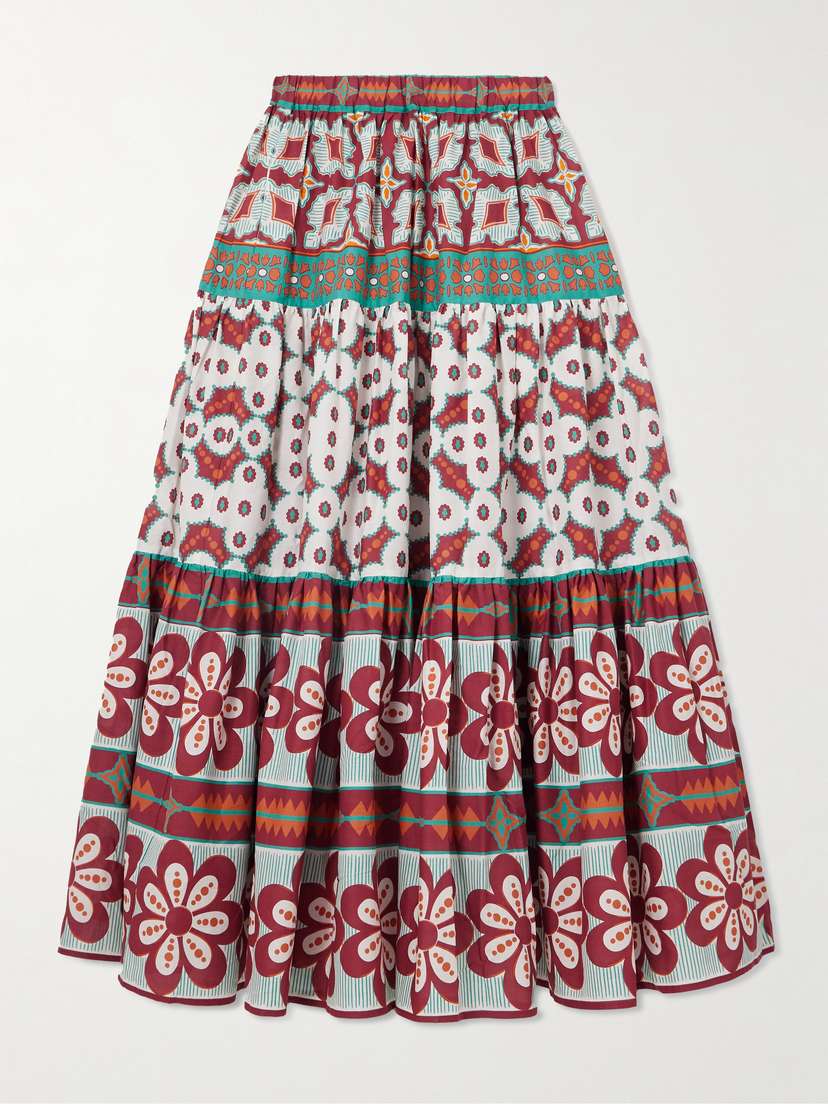 La DoubleJ Printed Cotton-voile Maxi Skirt