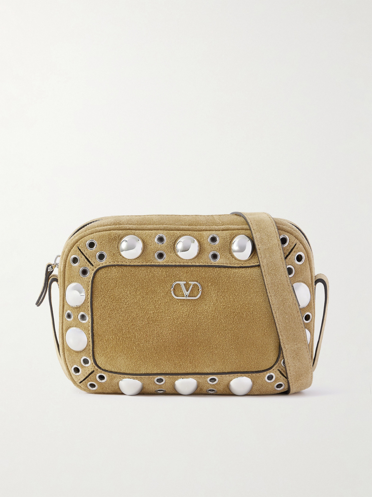 Valentino Garavani Nellcôte Embellished Suede Shoulder Bag