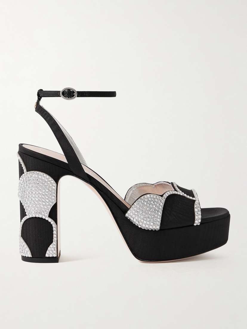 Valentino Garavani Bowow 110 Faille And Crystal-embellished Metallic Leather Platform Sandals