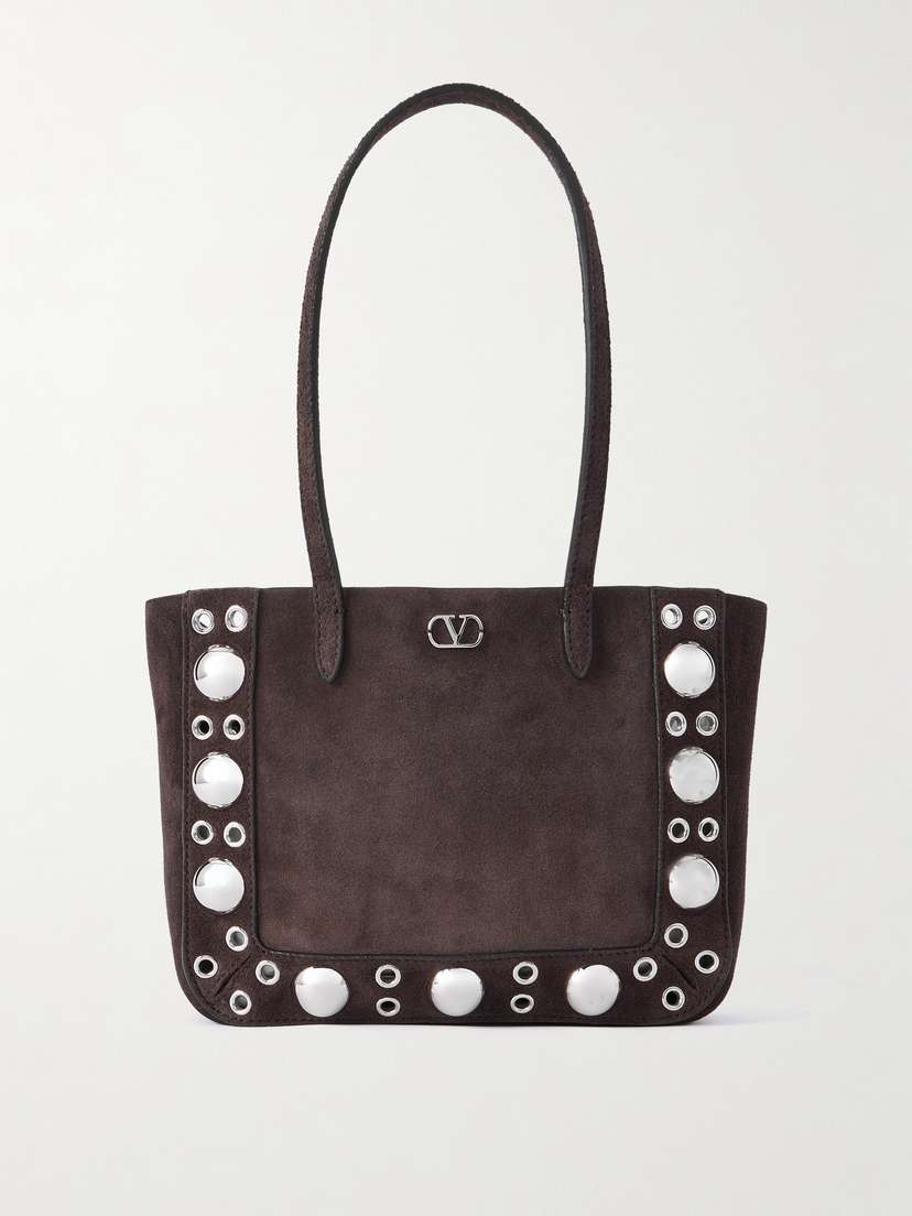 Valentino Garavani Nellcôte Mini Embellished Suede Tote