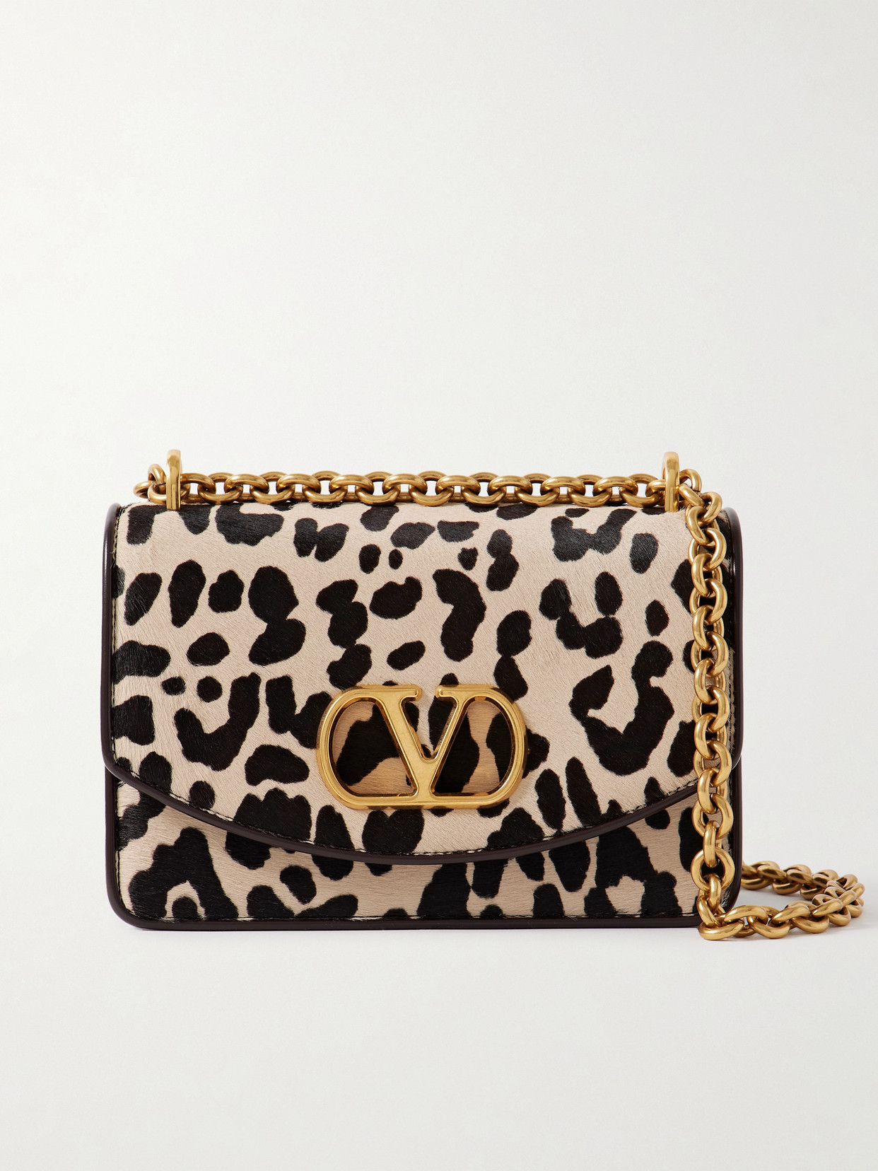 Valentino Garavani Vain Leopard-print Calf Hair Shoulder Bag In Multi