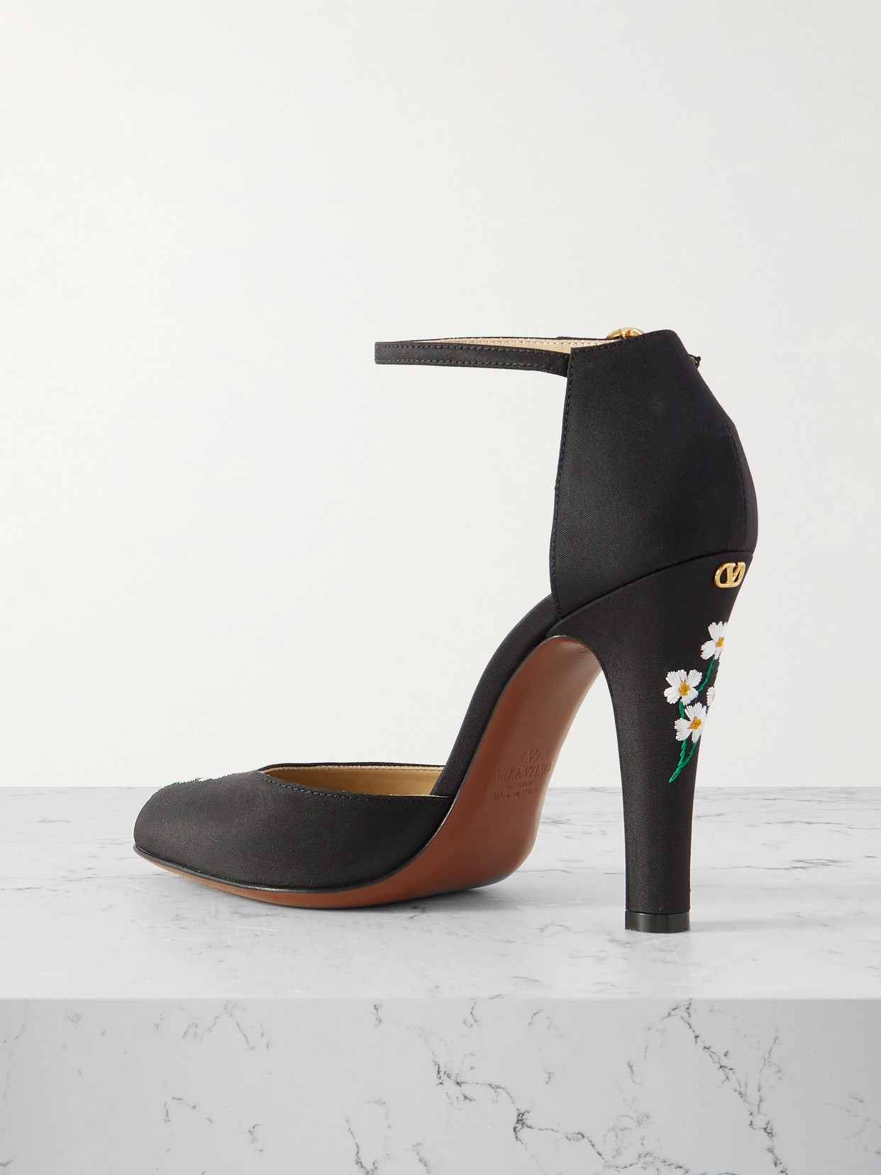 Garavani - Dolly 105 Embroidered Shantung Pumps