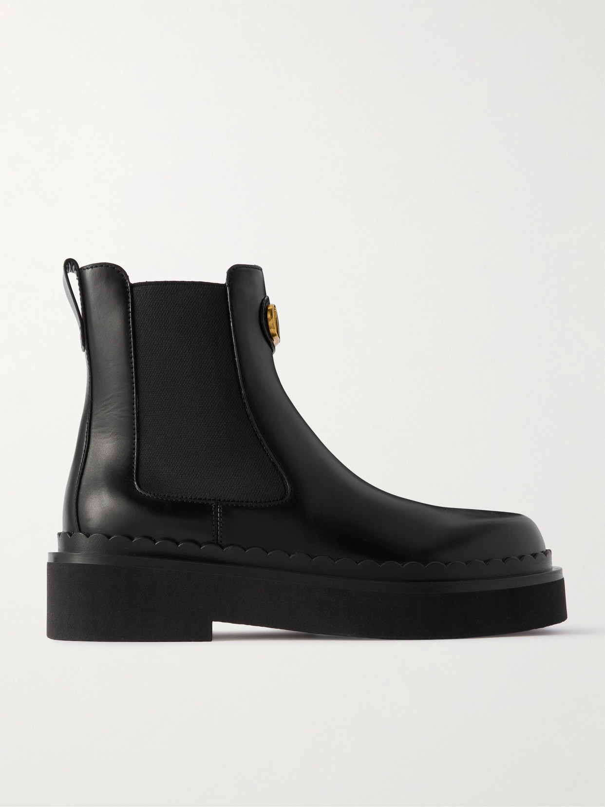 Valentino Stylish Platform Boots Featuring Elastic Panels In Black
