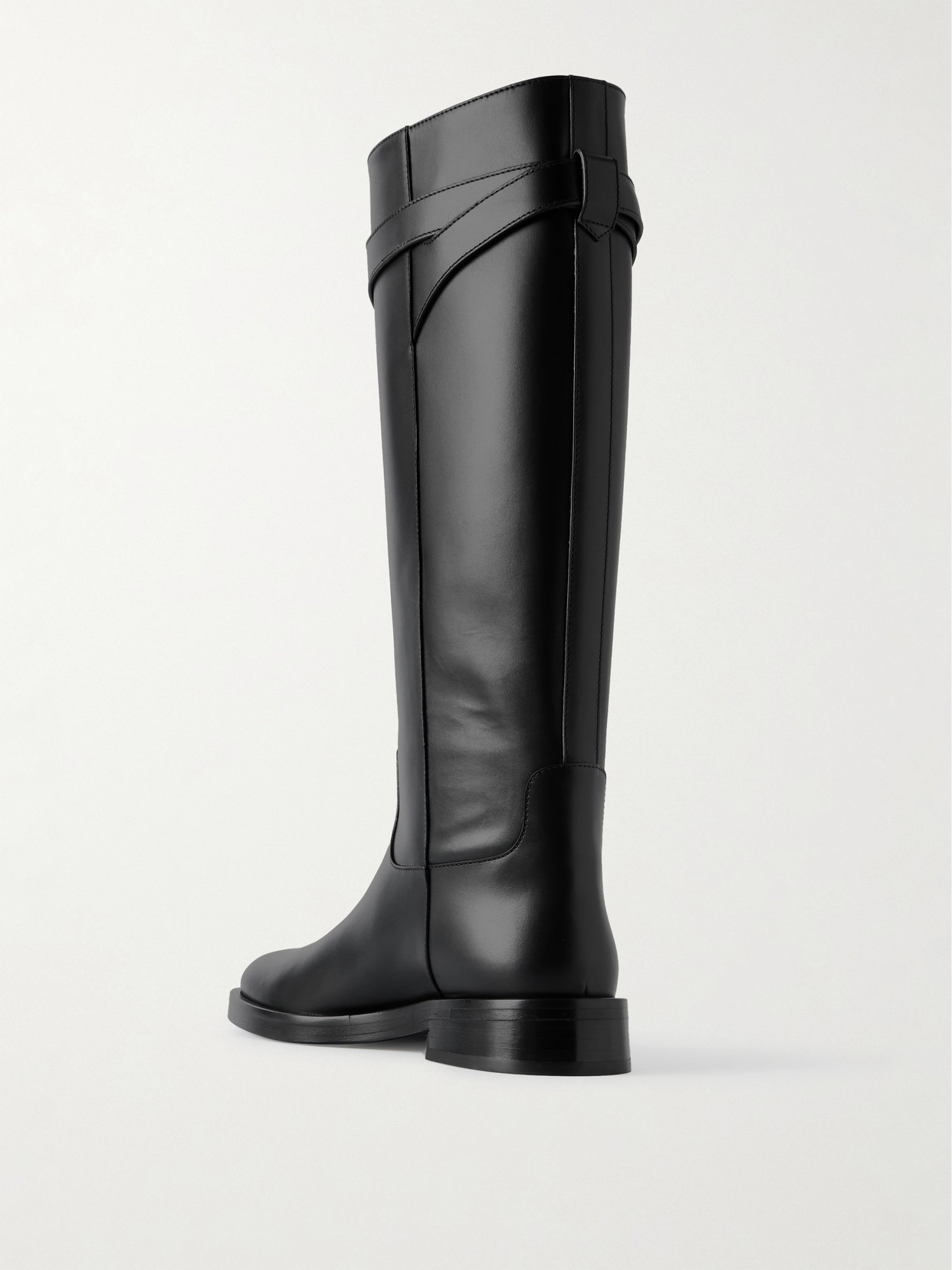 Valentino Garavani Vlogo Signature Calfskin Boot 30mm Woman Black 38.5 In Black