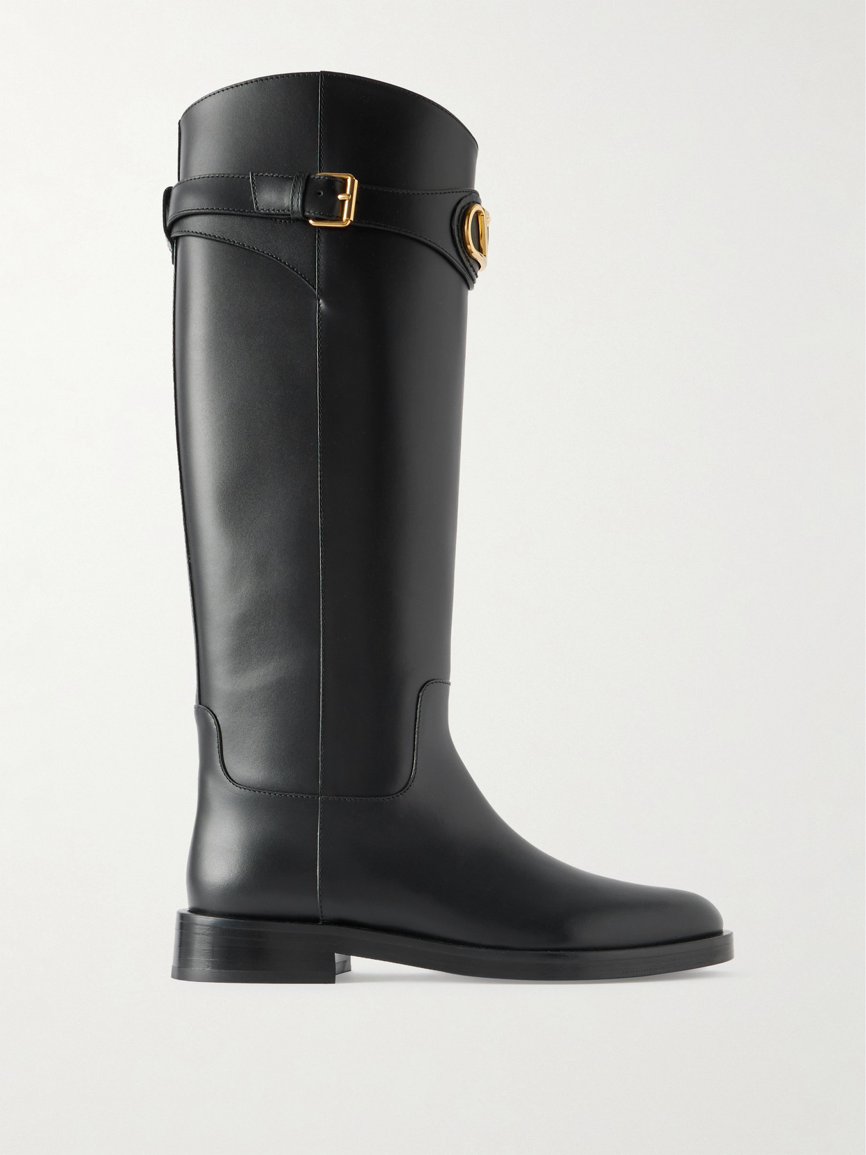 Valentino Garavani Vlogo Signature Calfskin Boot 30mm Woman Black 38.5 In Black