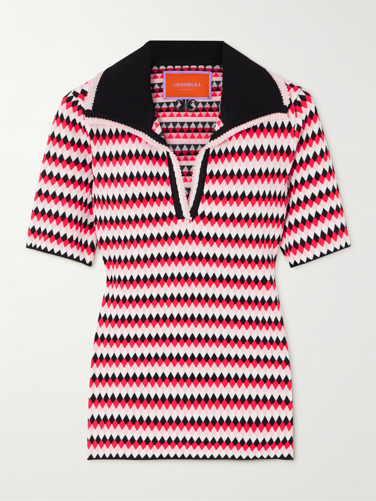 La Doublej Jacquard-knit Polo Shirt