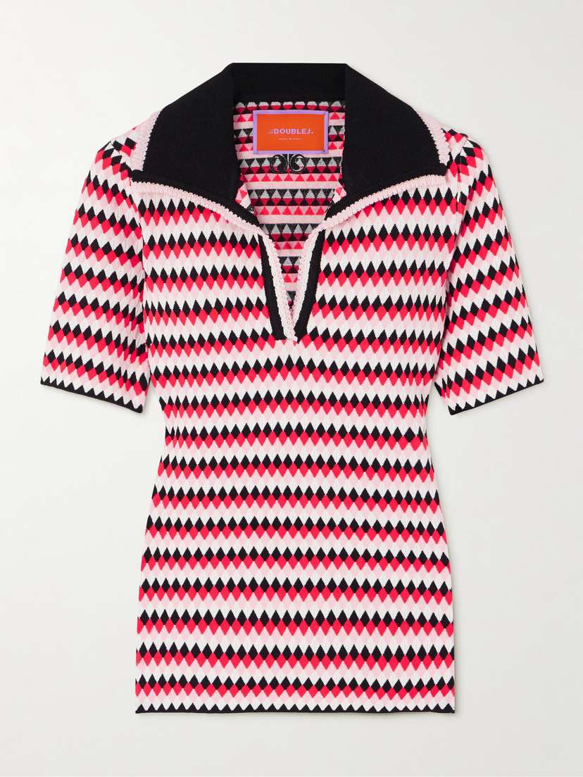 La DoubleJ Jacquard-knit Polo Shirt