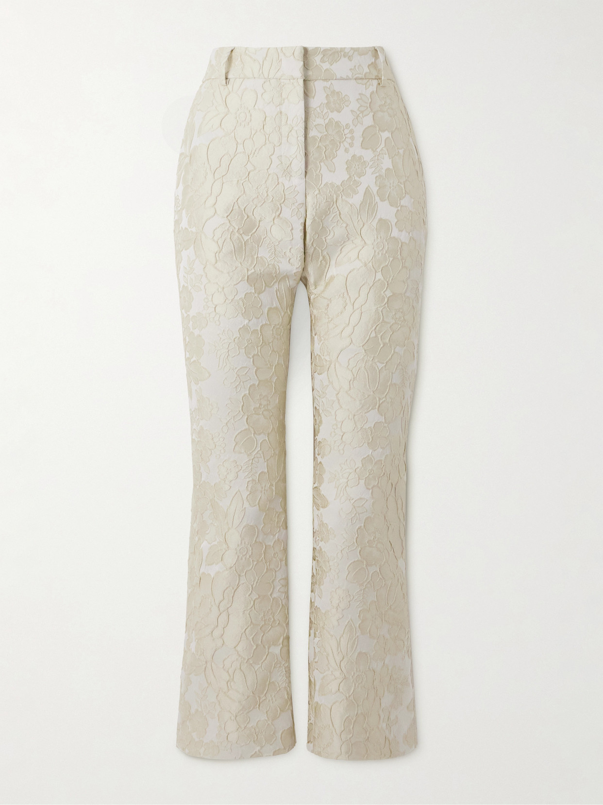 La Doublej 24/7 Cropped Brocade Bootcut Trousers