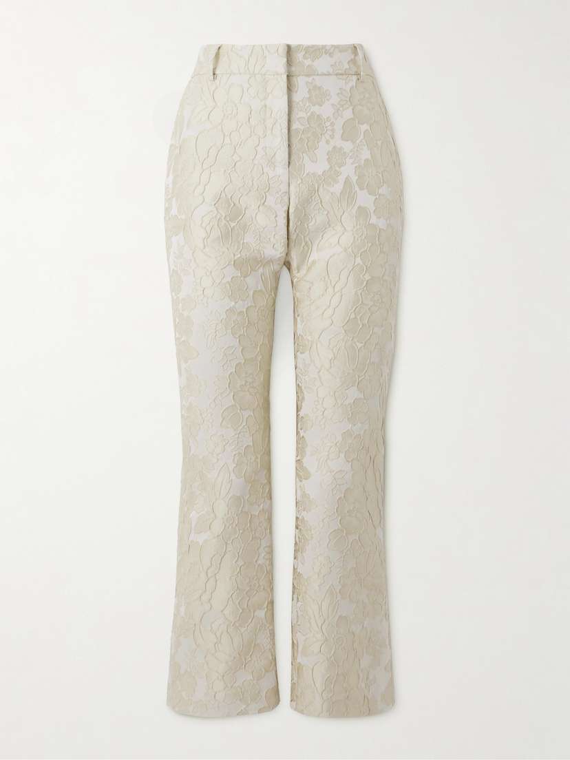 La DoubleJ 24/7 Cropped Brocade Bootcut Pants