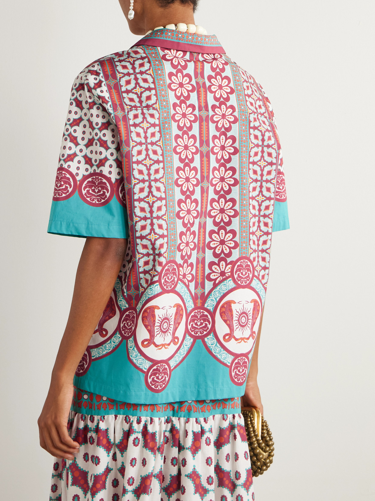 La Doublej Geometric-print Patterned Shirt In Red