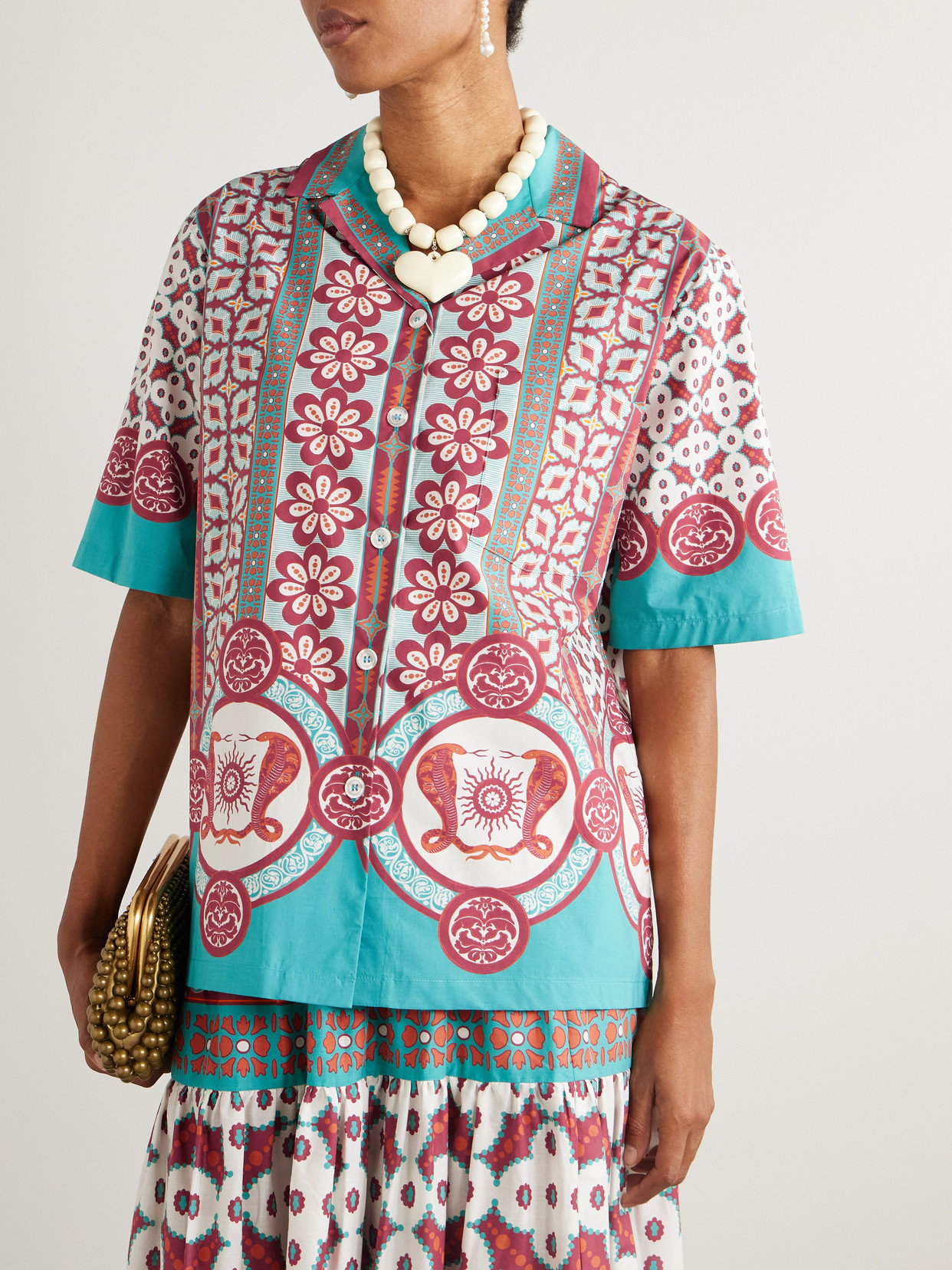 Printed Cotton-Poplin Shirt
