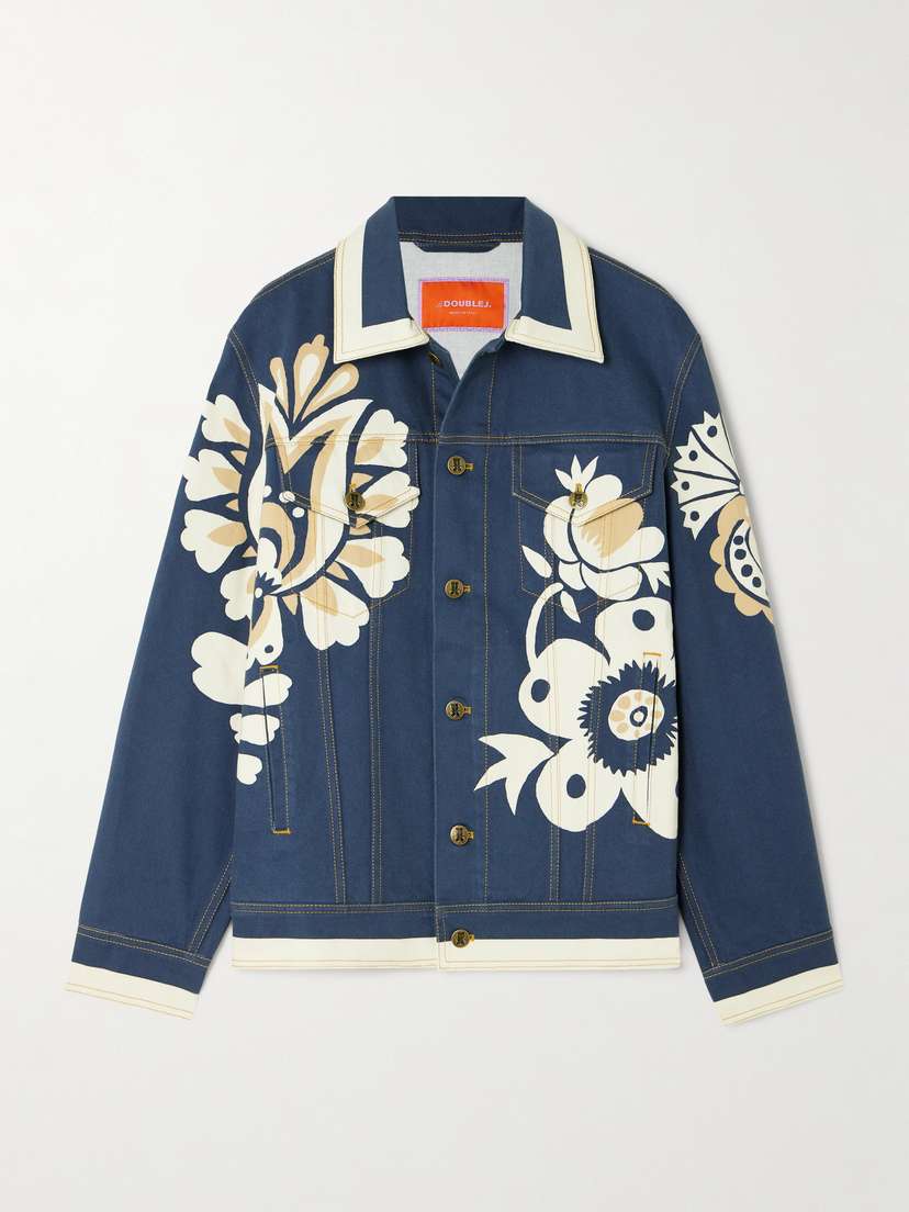 La DoubleJ Jj Floral-print Denim Jacket