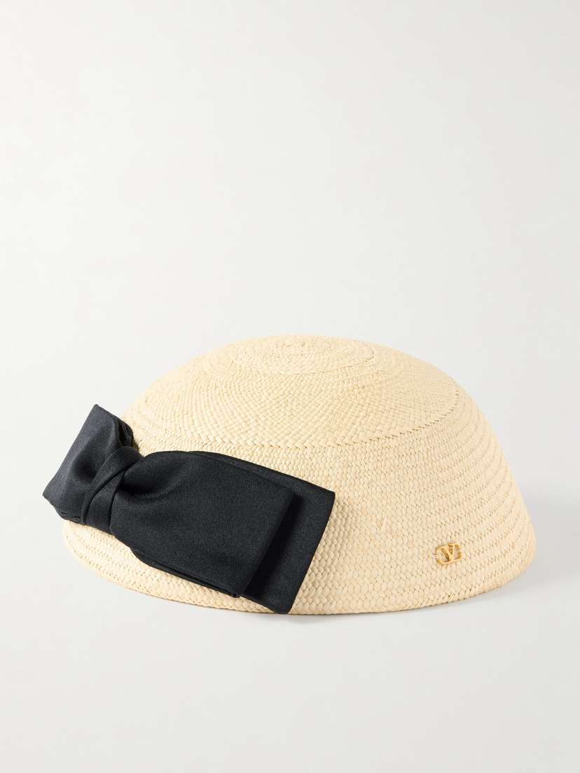 Valentino Garavani Bow-detailed Raffia Hat