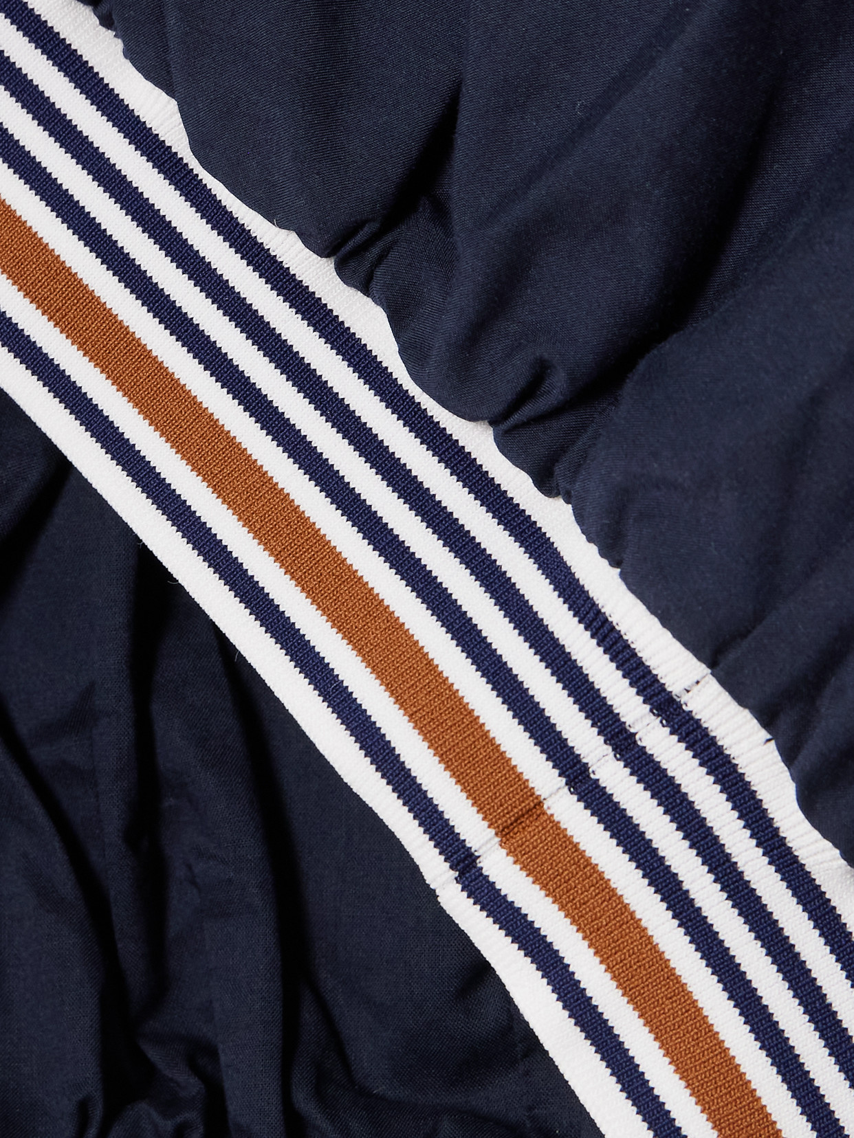 Gabriela Cropped Striped Cotton And Silk-Blend Blouse