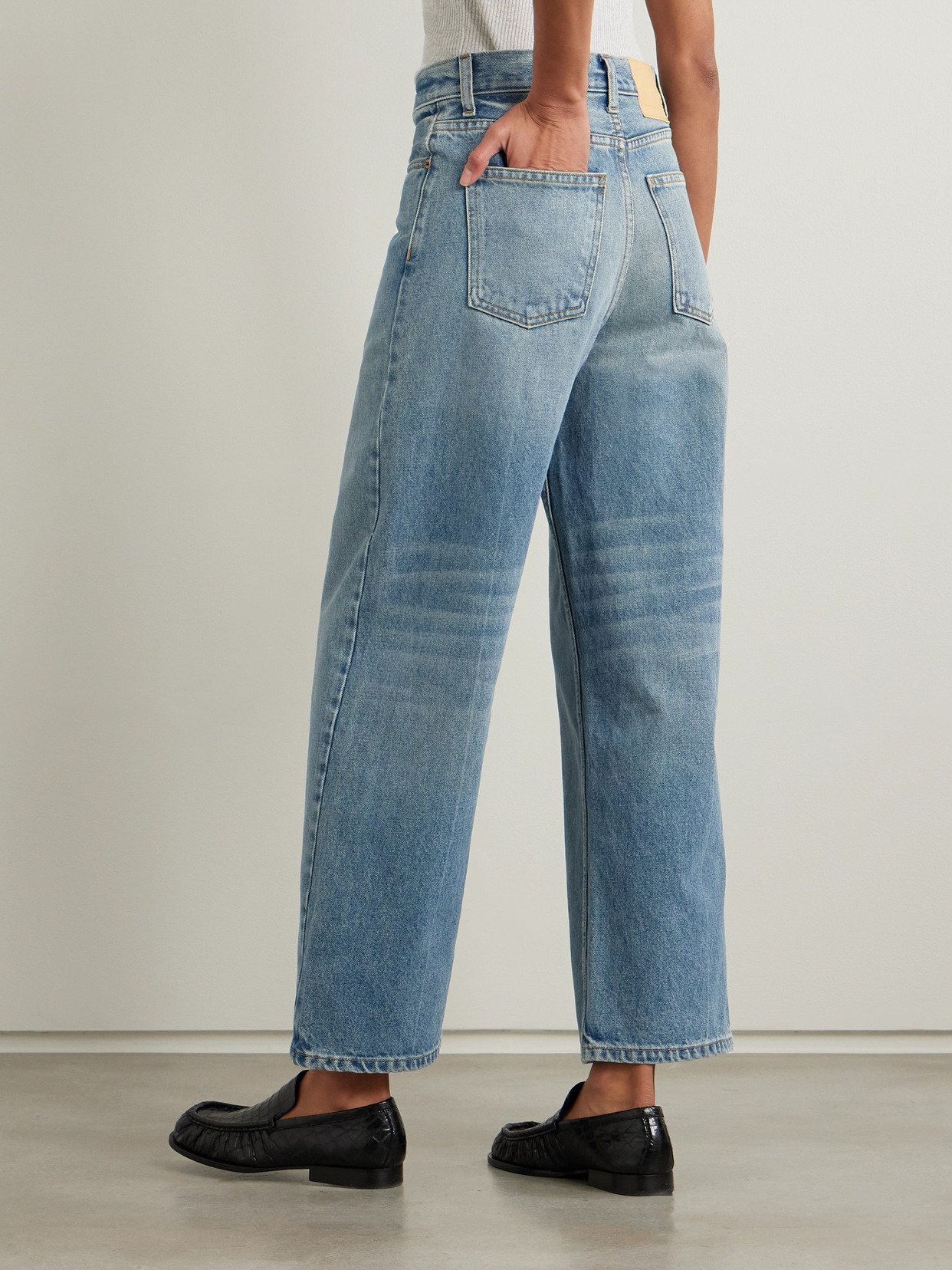 B Sides Elissa High-rise Wide-leg Jeans In Blue