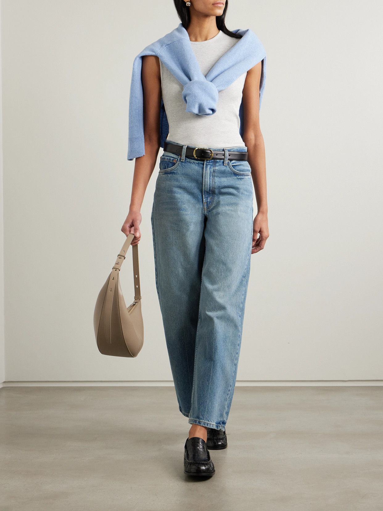 B Sides Elissa High-rise Wide-leg Jeans In Blue