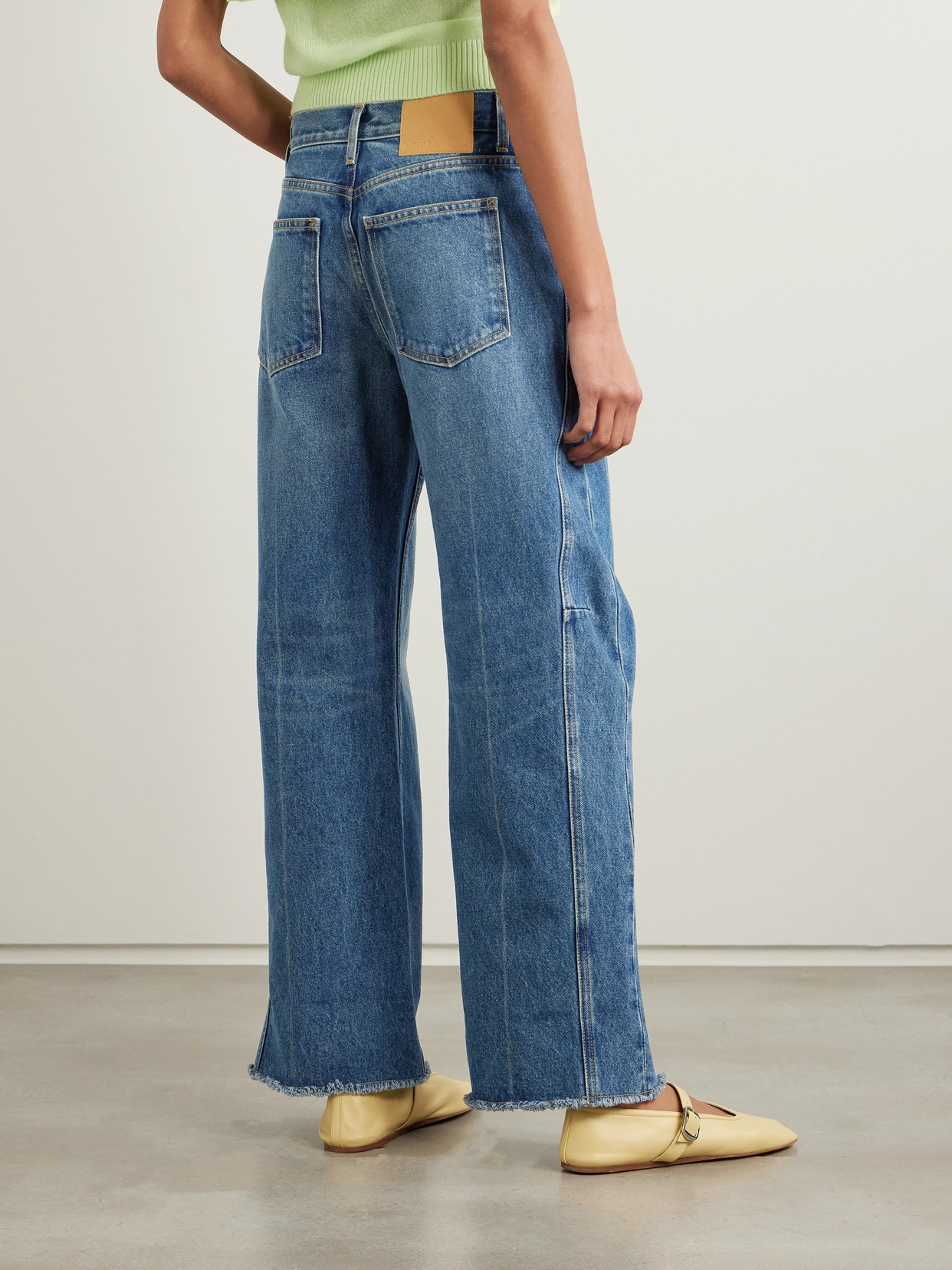 B Sides Relaxed Cuffed Lasso High-rise Wide-leg Jeans