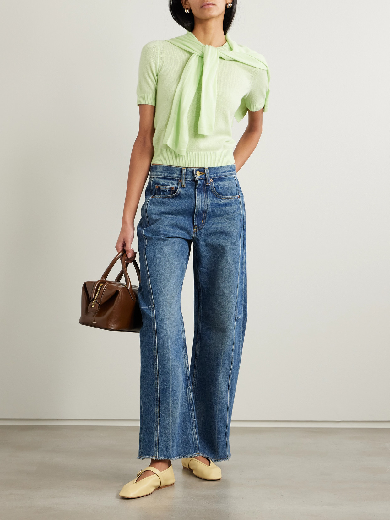 B Sides Relaxed Cuffed Lasso High-rise Wide-leg Jeans