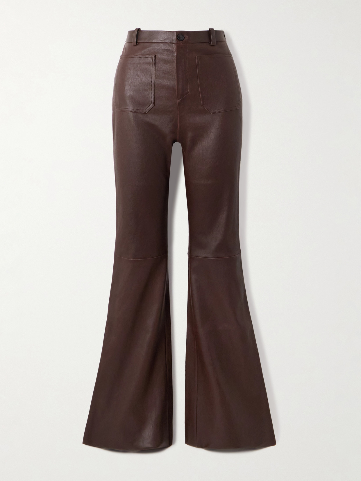 Stouls Laurent Leather Flared Pants In Metallic