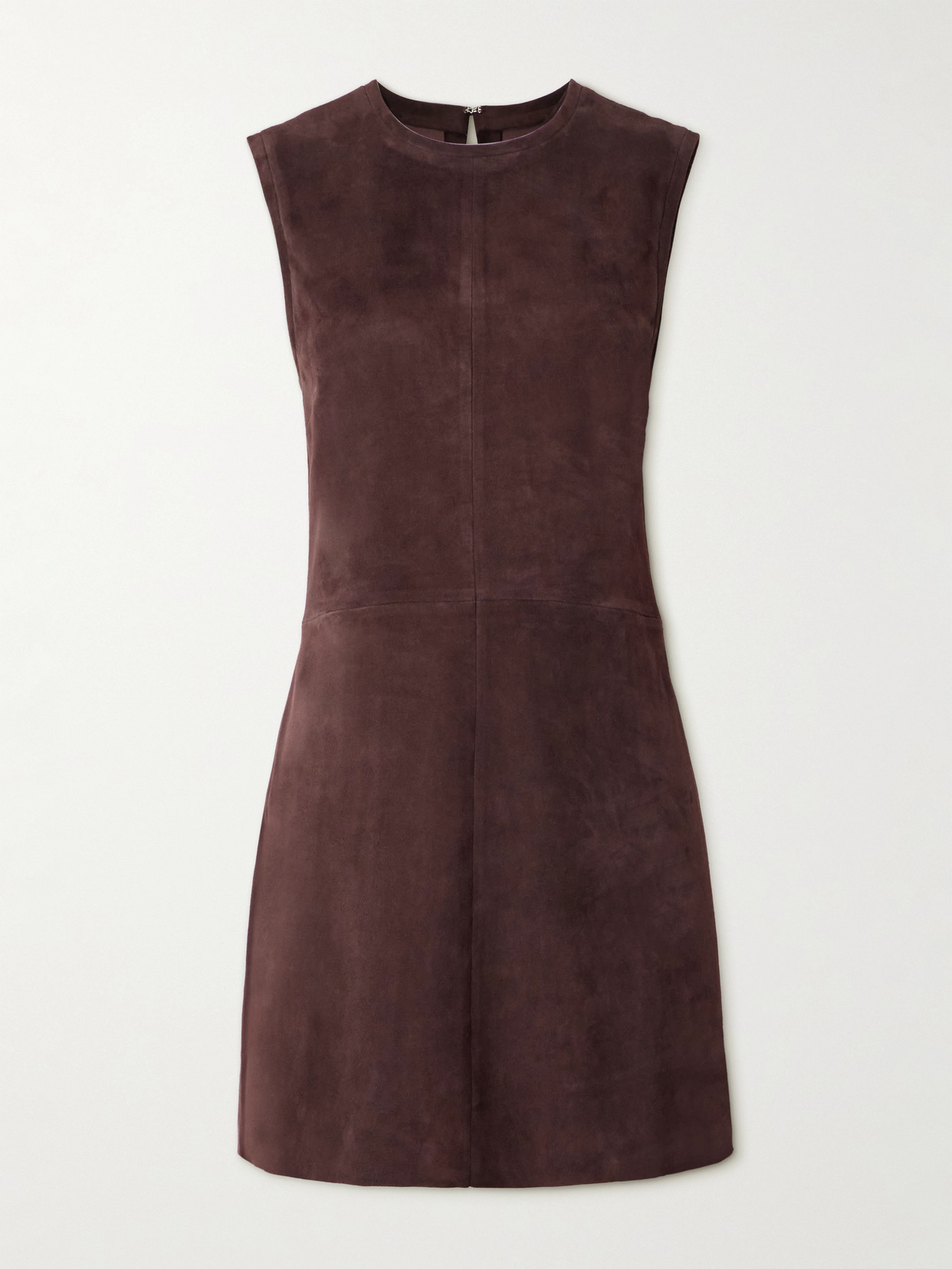 Stouls Miuccia Paneled Suede Mini Dress In Brown