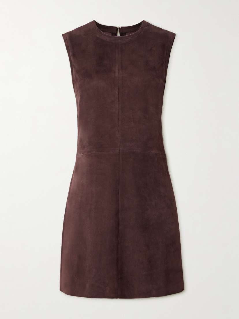 STOULS Miuccia Paneled Suede Mini Dress