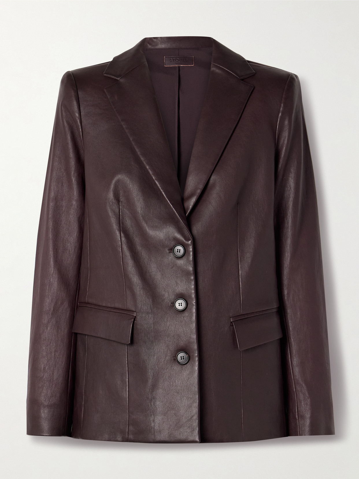 Stouls Luigi Leather Blazer In Burgundy
