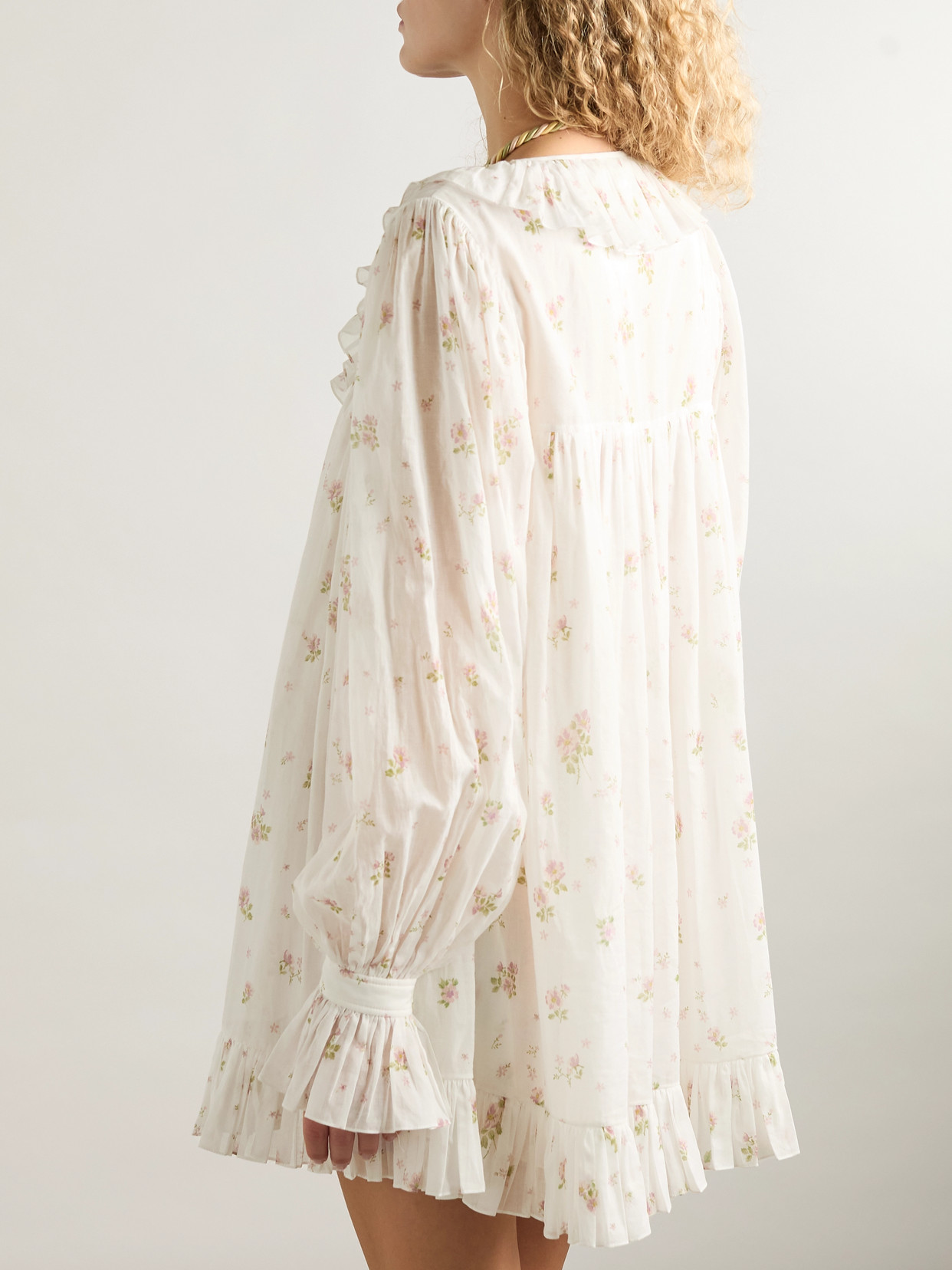 Chloé Ruffled Floral-print Cotton-voile Mini Dress