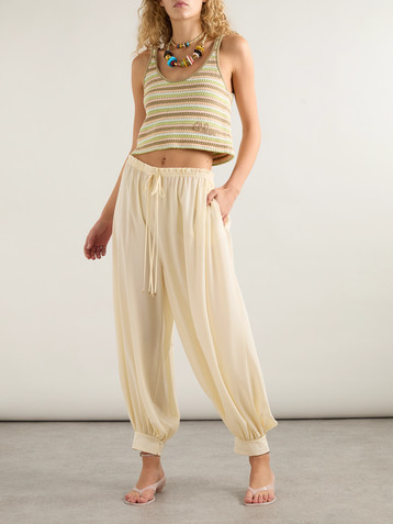 Chloé Embroidered silk tapered pants