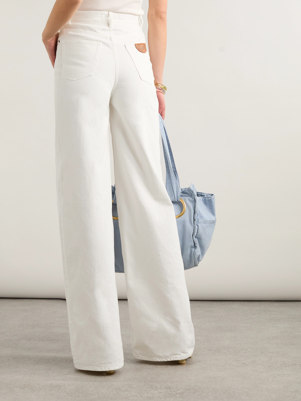 Shop Chloé High-rise Wide-leg Jeans