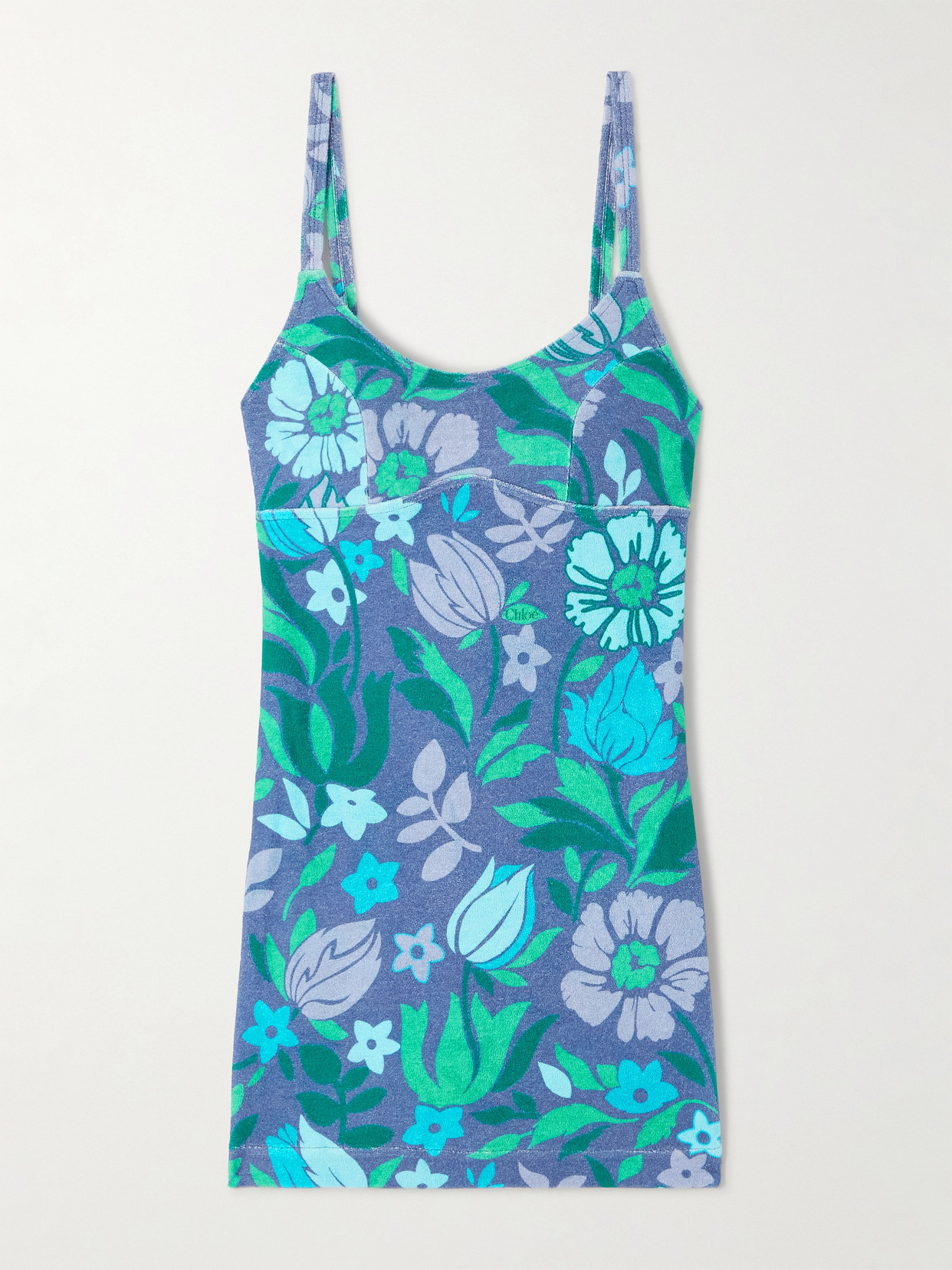 Chloé Printed Cotton-jersey Mini Dress