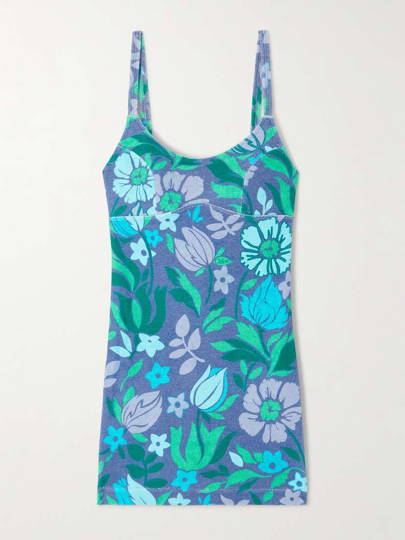 Chloé Printed Cotton-jersey Mini Dress