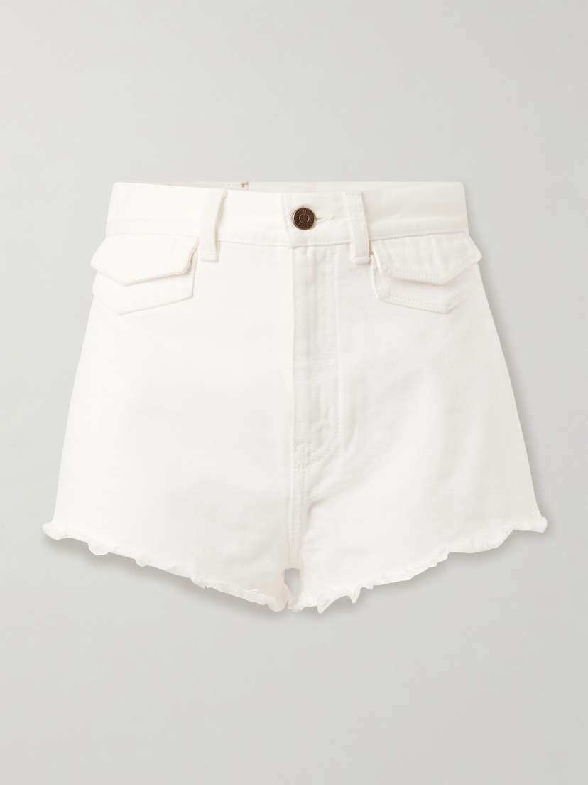 Chloé Frayed Denim Shorts