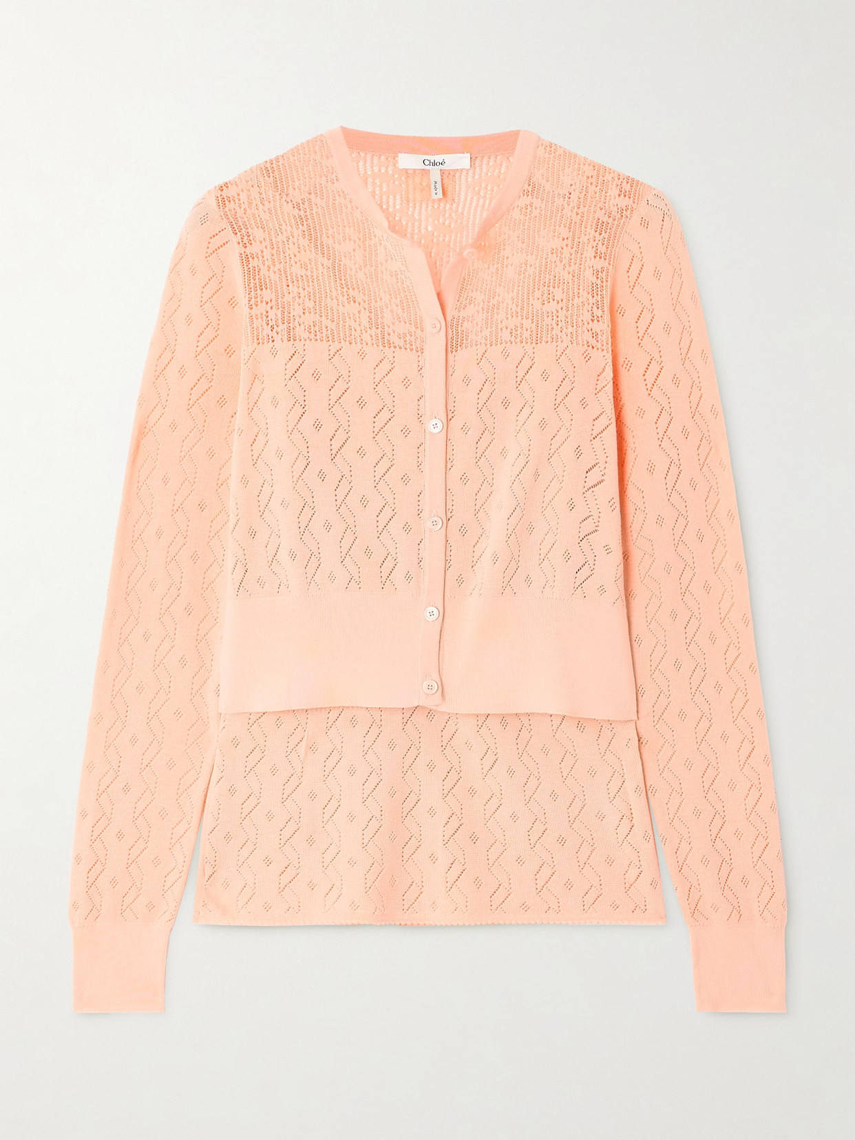 Chloé Pointelle-knit Cotton Tank And Cardigan Set