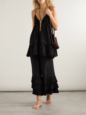 Chloé Tiered ruffled silk-crepe mini dress