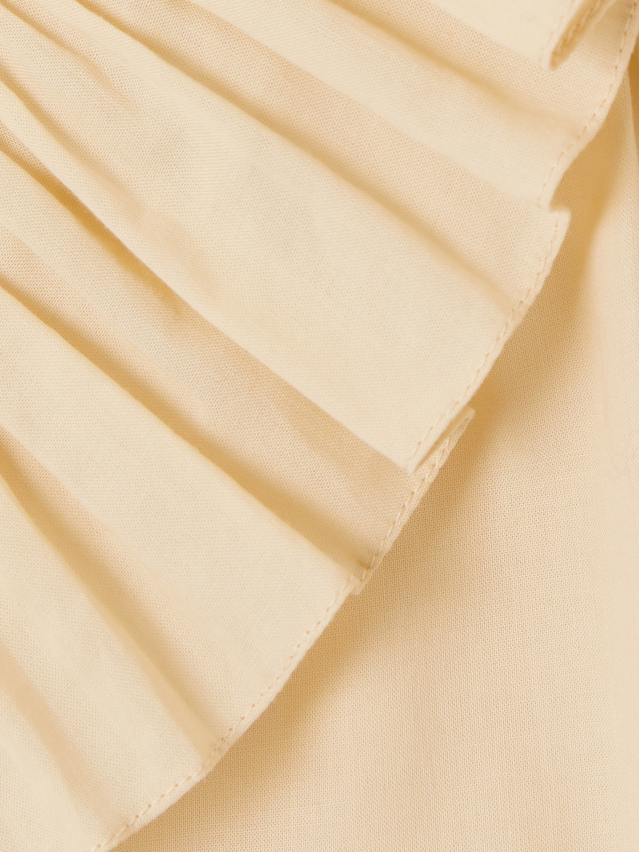 Chloé Gathered Ruffle Top In Cotton Voile In Neutral