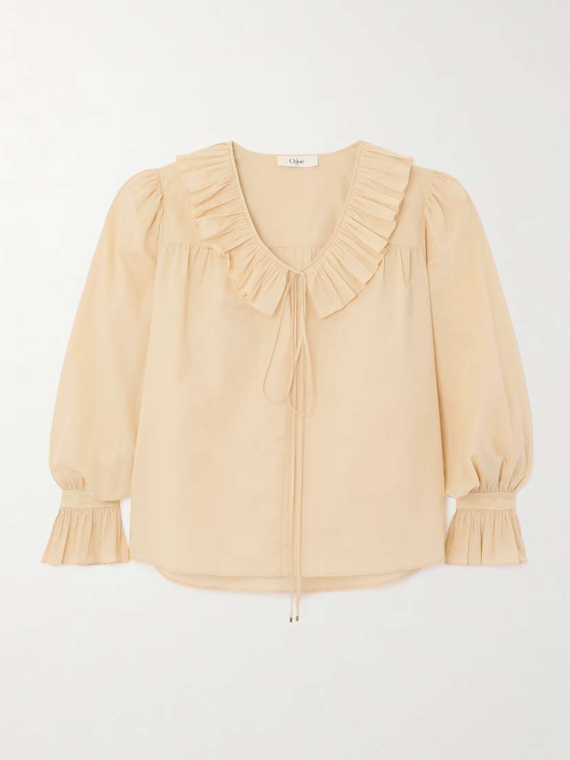 Chloé Ruffled Cotton-voile Blouse
