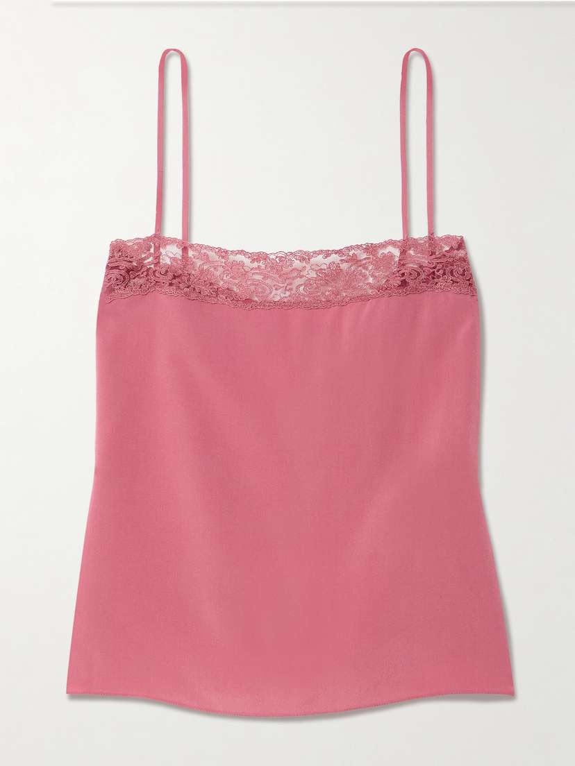 Chloé Lace-trimmed Silk-crepe Camisole