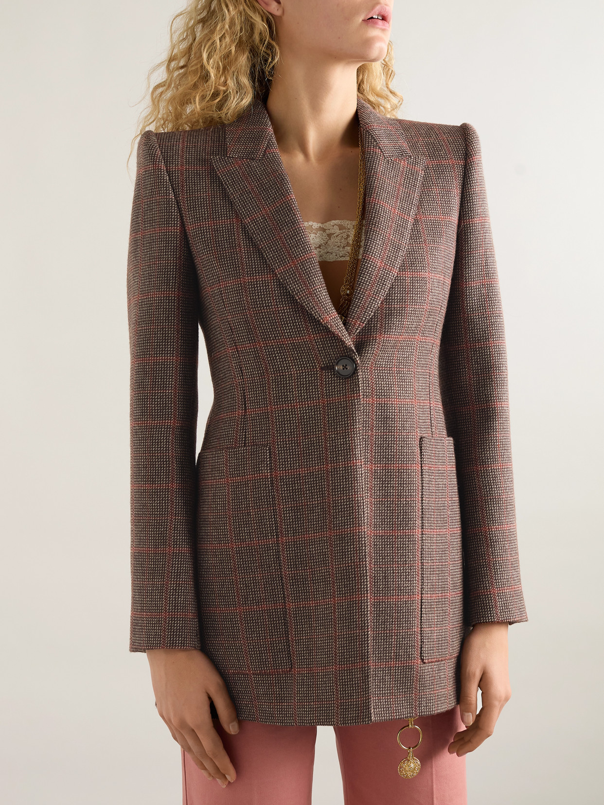 Chloé Checked Wool Blazer