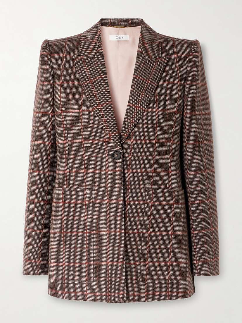 Chloé Checked Wool Blazer