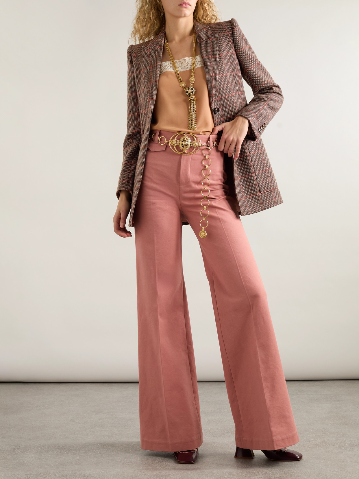 Chloé Checked Wool Blazer