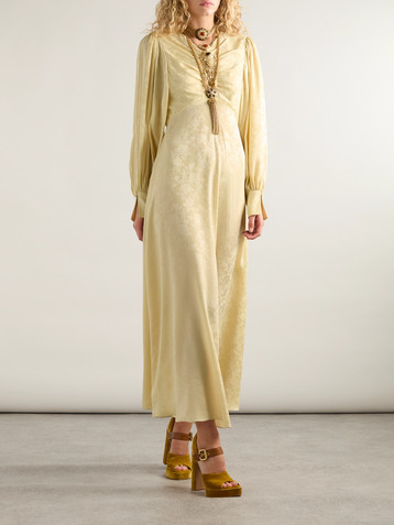 Chloé Floral-jacquard silk-satin midi dress