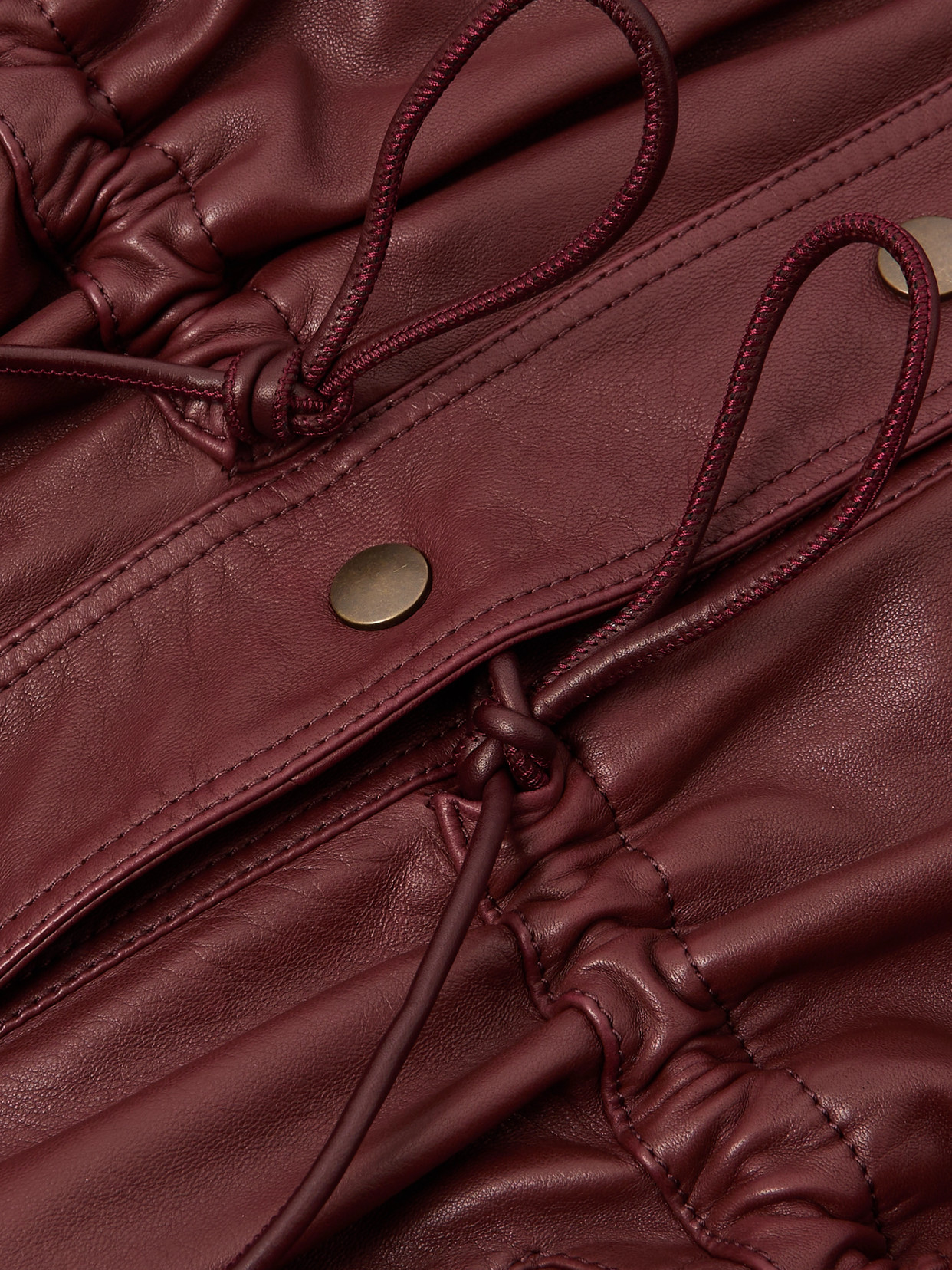 Chloé Leather Jacket In Burgundy