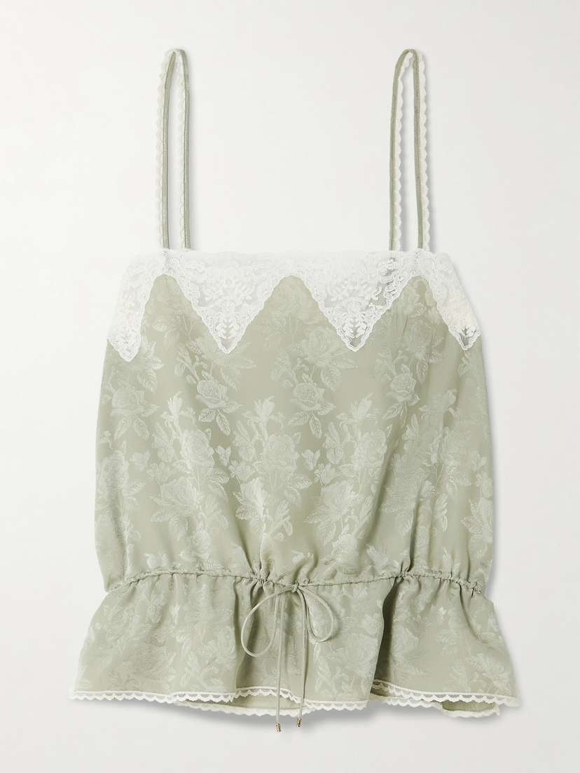 Chloé Lace-trimmed Silk-jacquard Camisole