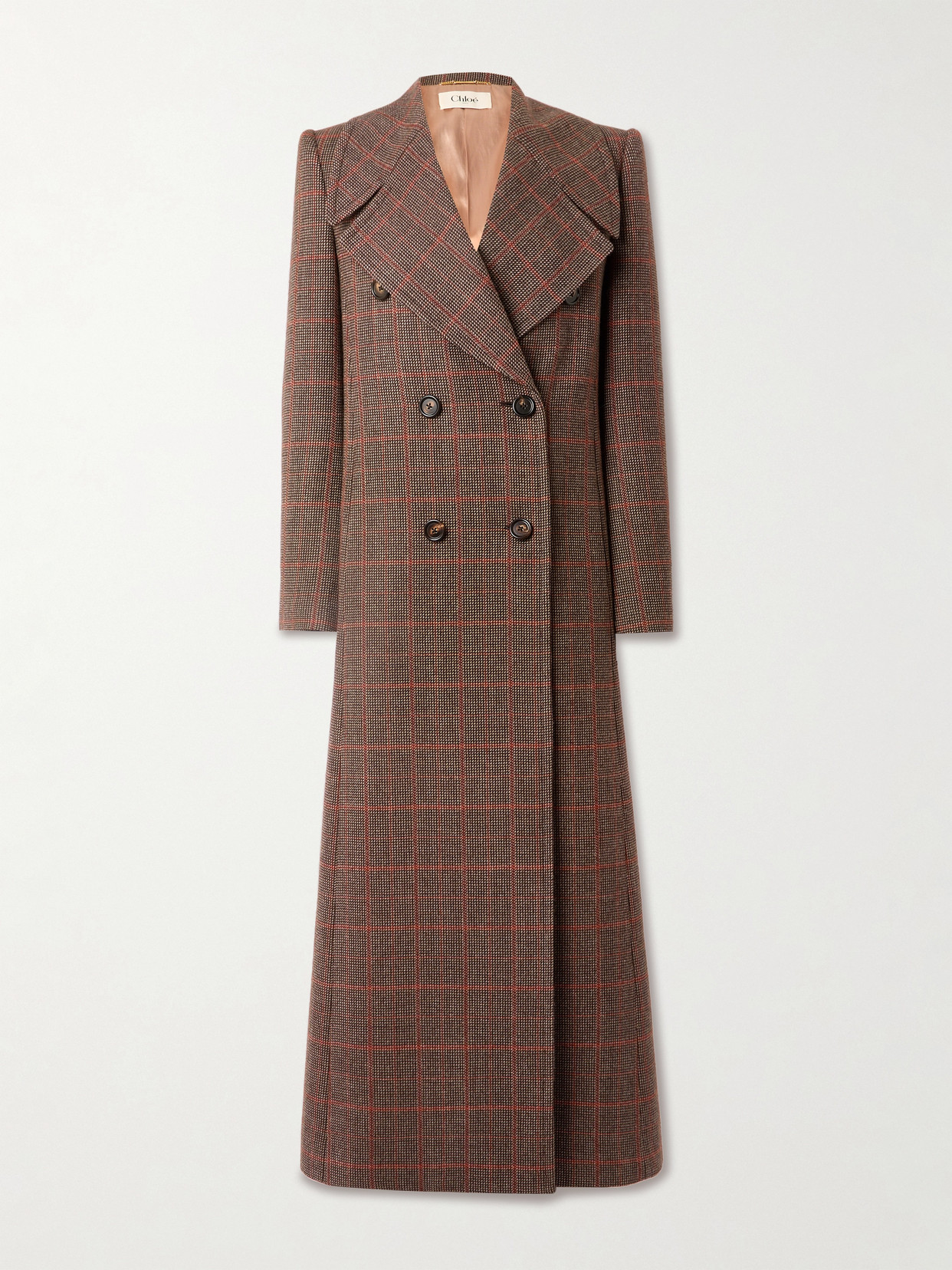 Chloé Double-breasted Checked Wool Coat