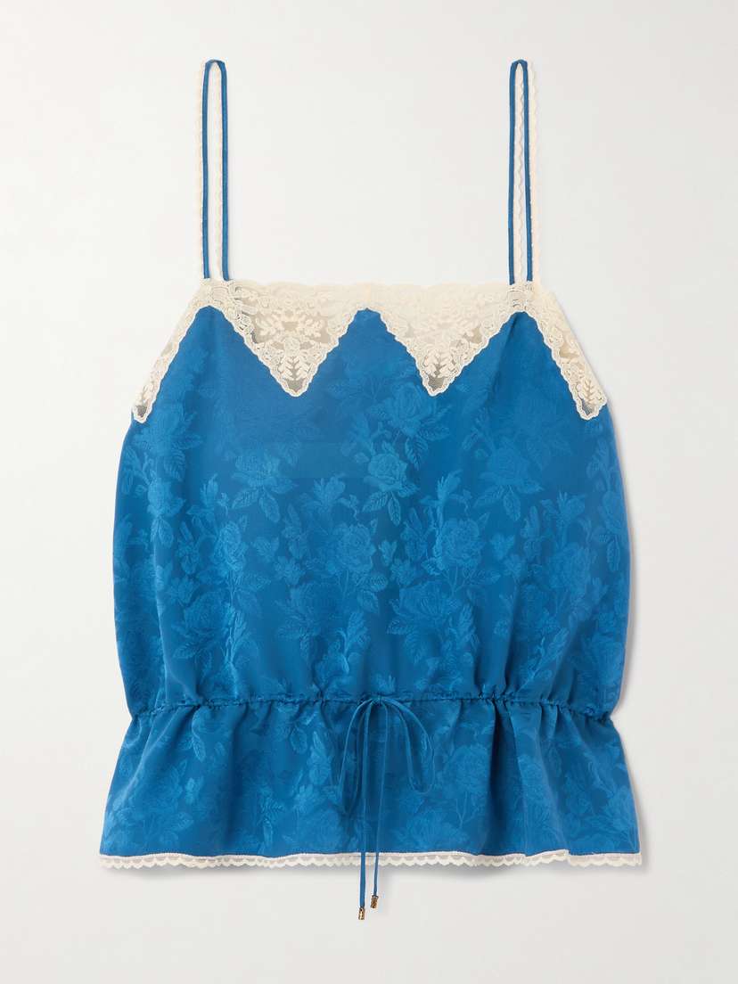 Chloé Lace-trimmed Silk-jacquard Camisole