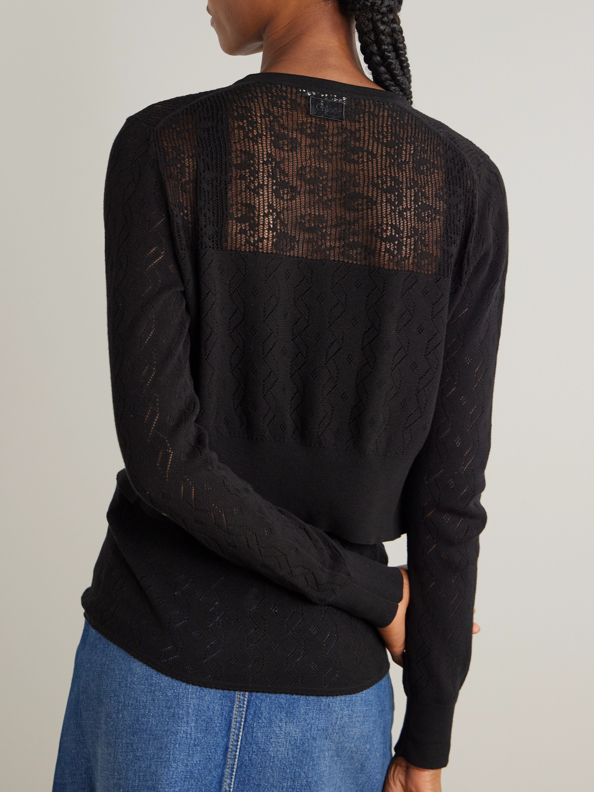 Chloé Pointelle-knit cotton tank and cardigan set